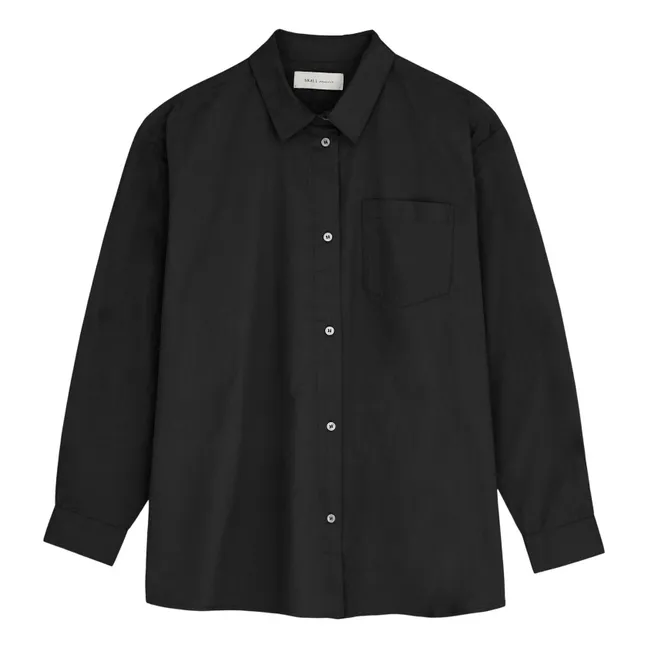 Chemise Edgar Popeline de Coton Bio | Noir
