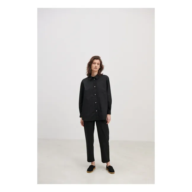 Chemise Edgar Popeline de Coton Bio | Noir