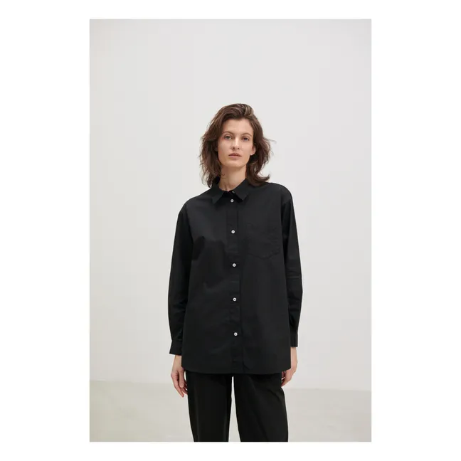 Chemise Edgar Popeline de Coton Bio | Noir