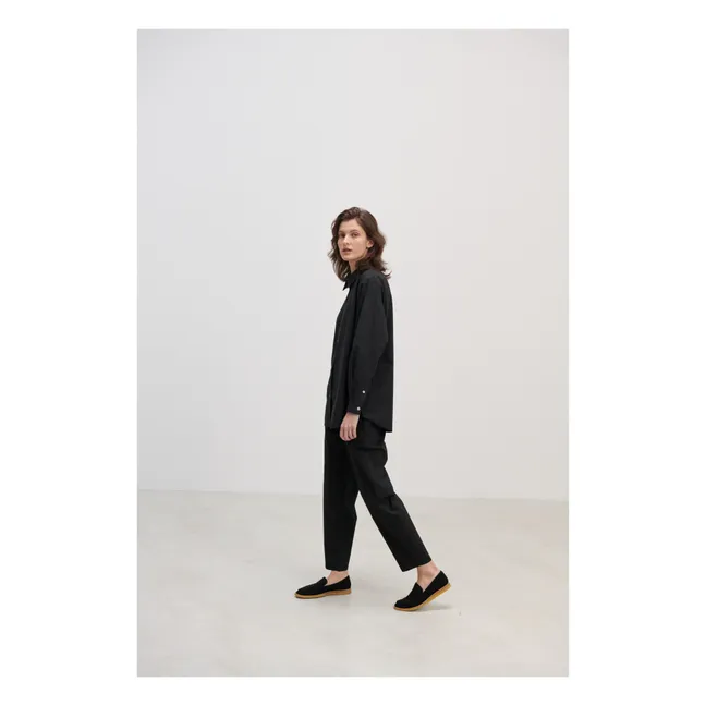 Chemise Edgar Popeline de Coton Bio | Noir