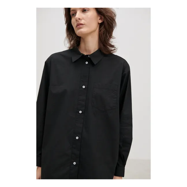 Chemise Edgar Popeline de Coton Bio | Noir