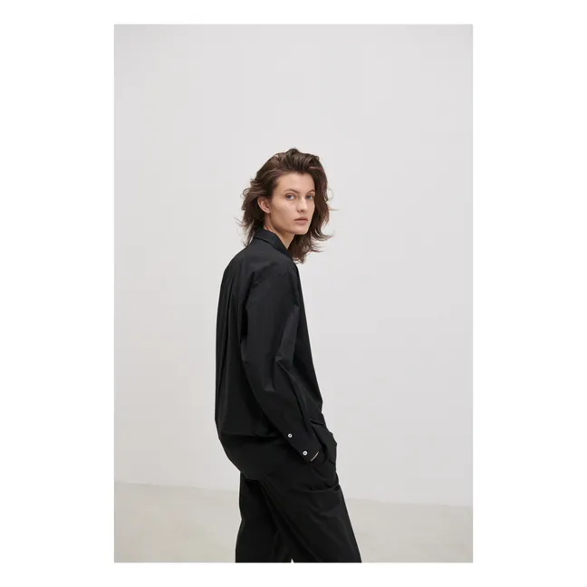 Chemise Edgar Popeline de Coton Bio | Noir