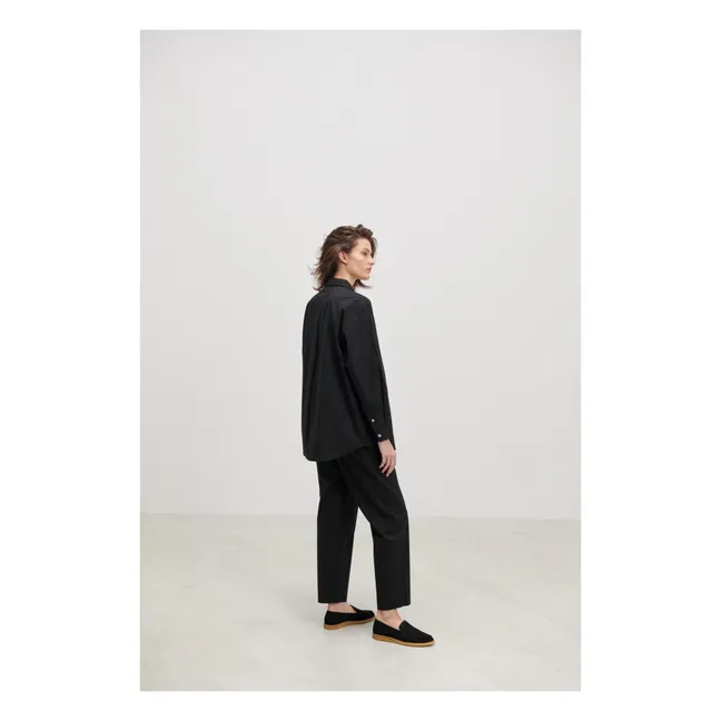 Chemise Edgar Popeline de Coton Bio | Noir