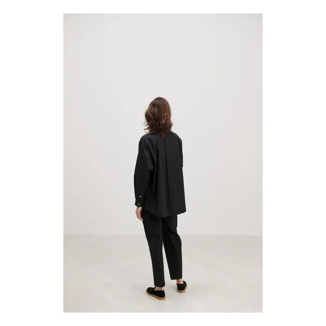 Chemise Edgar Popeline de Coton Bio | Noir