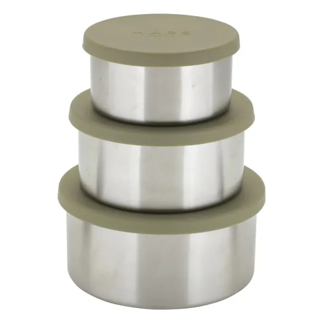 Boîtes en acier L - set de 3 | Olive