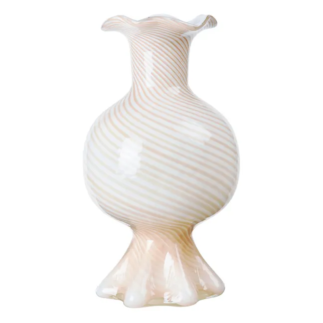 Vase Mella aus mundgeblasenem Glas | Sandfarben