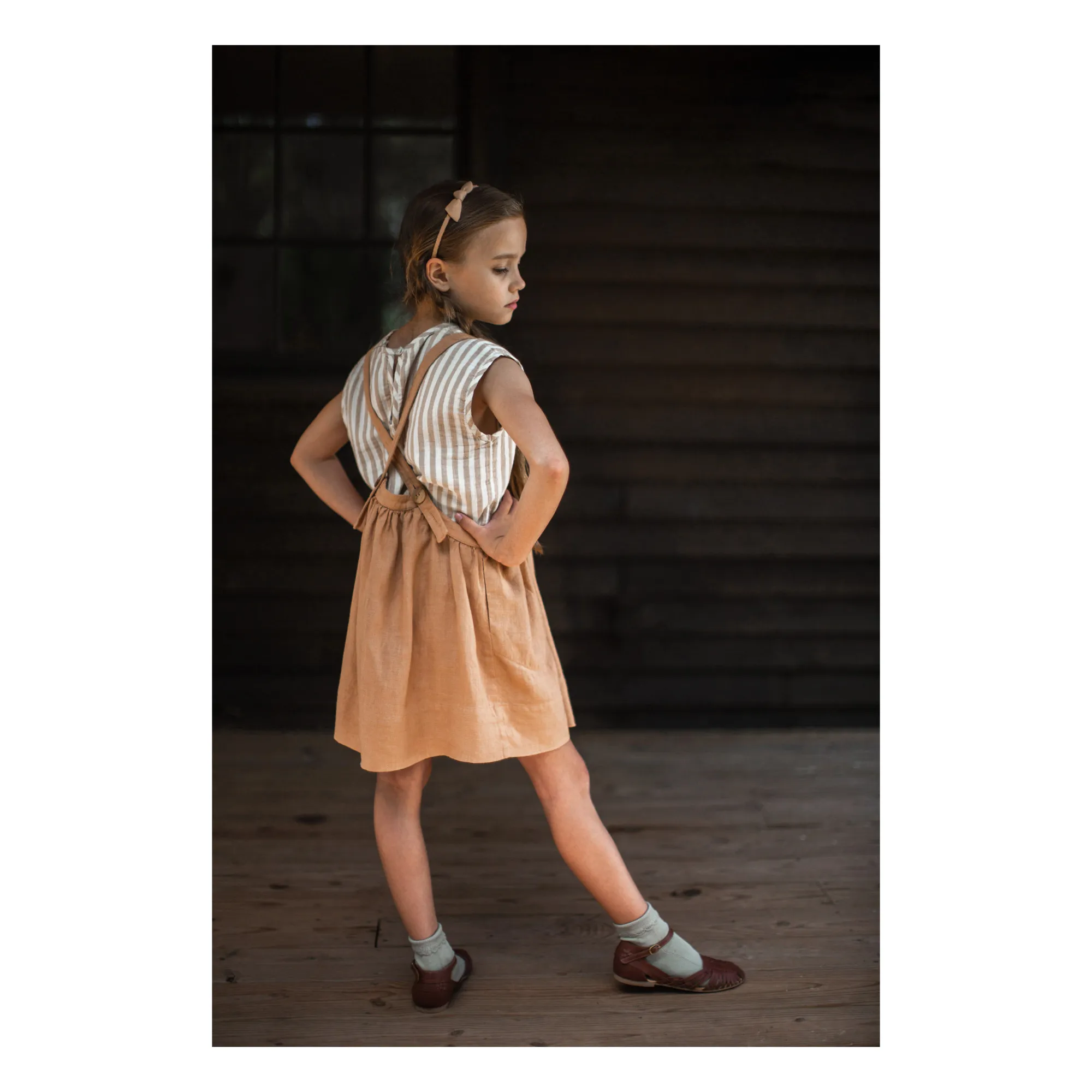 新品未使用　soor ploom eloise スカート　4y soor ploom Eloise Pinafore インディゴ 4y