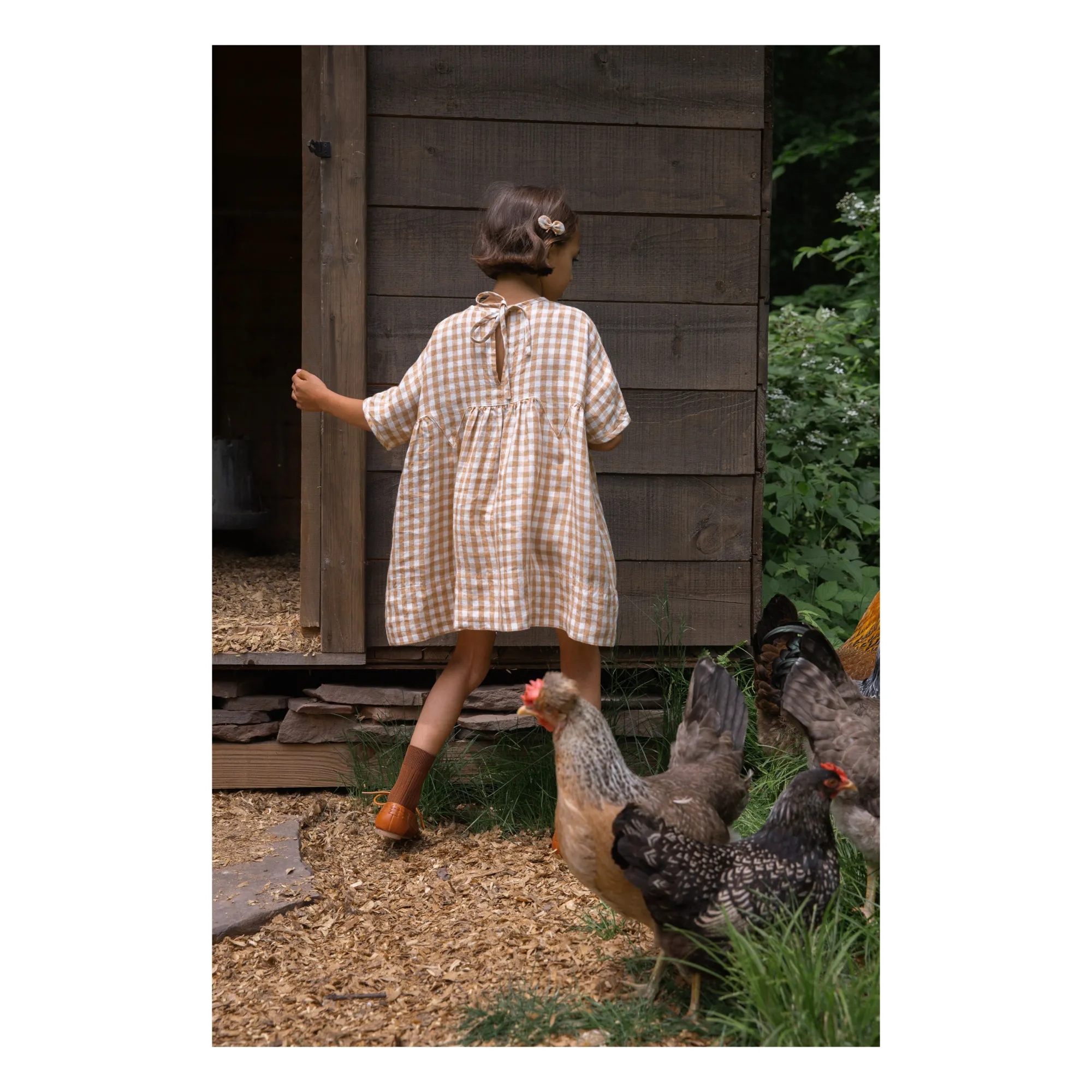 Soor Ploom - Millie Gingham Linen Dress - Ecru | Smallable