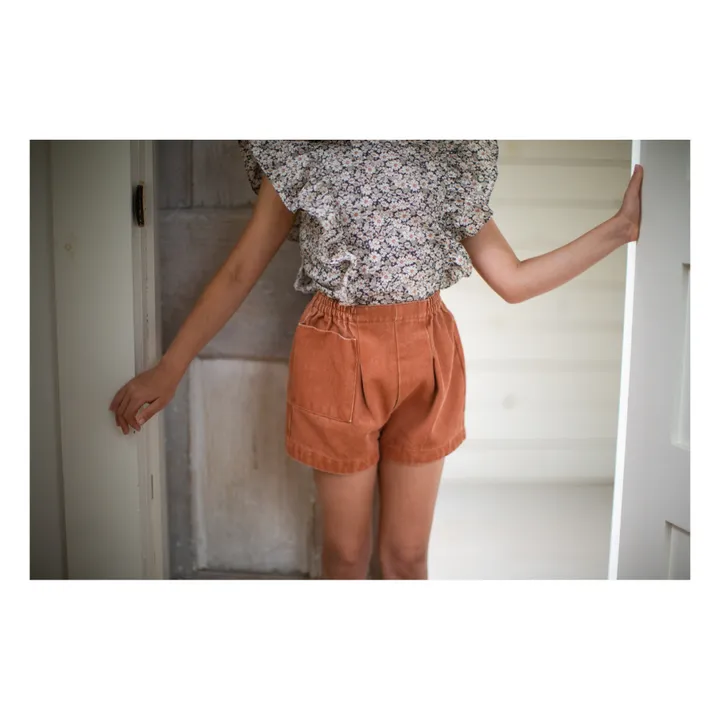 Trude Organic Cotton Denim Shorts | Apricot- Product image n°2