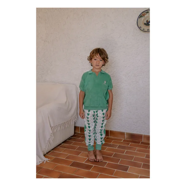 Polo Léonard Eponge Coton Bio | Vert sapin
