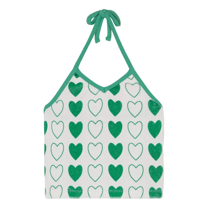 Top Angèle Cœurs Eponge Coton Bio | Blanc- Image produit n°0