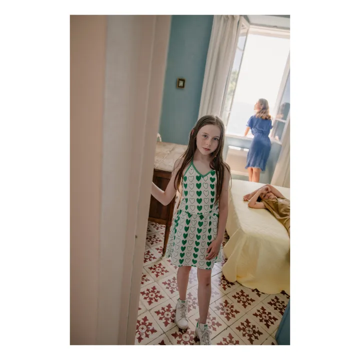 Top Angèle Cœurs Eponge Coton Bio | Blanc- Image produit n°1