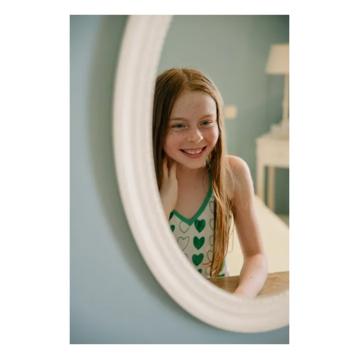 Top Angèle Cœurs Eponge Coton Bio | Blanc- Image produit n°2