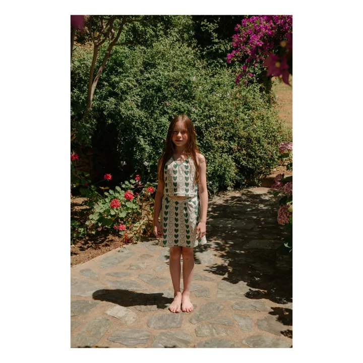 Top Angèle Cœurs Eponge Coton Bio | Blanc- Image produit n°3