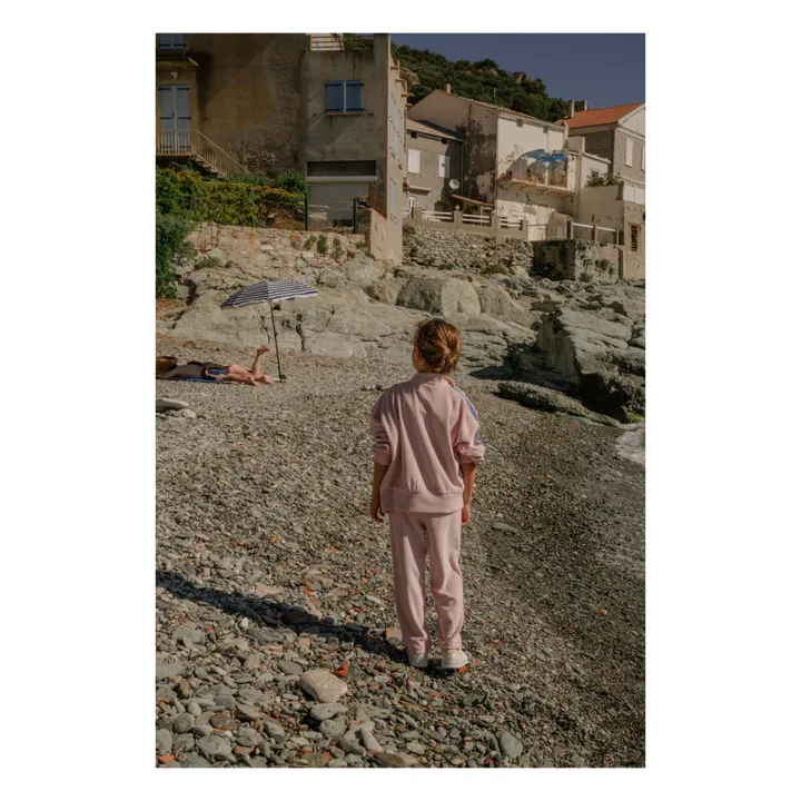 Veste Benjamin Eponge Coton Bio | Rose pâle- Image produit n°2