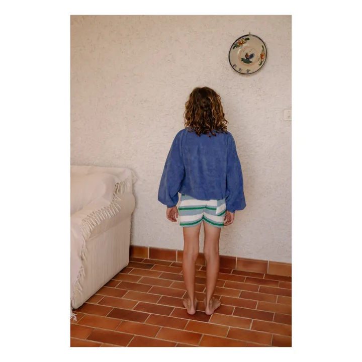 Pantaloncini in spugna di cotone biologico Liam | Azzurro- Immagine del prodotto n°3