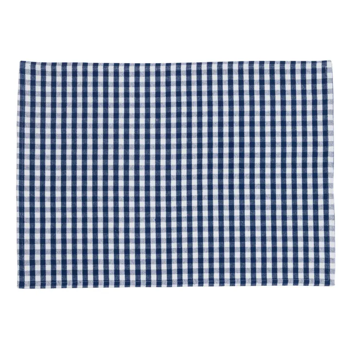 Mantel individual de punto vichy | Azul índigo- Imagen del producto n°0