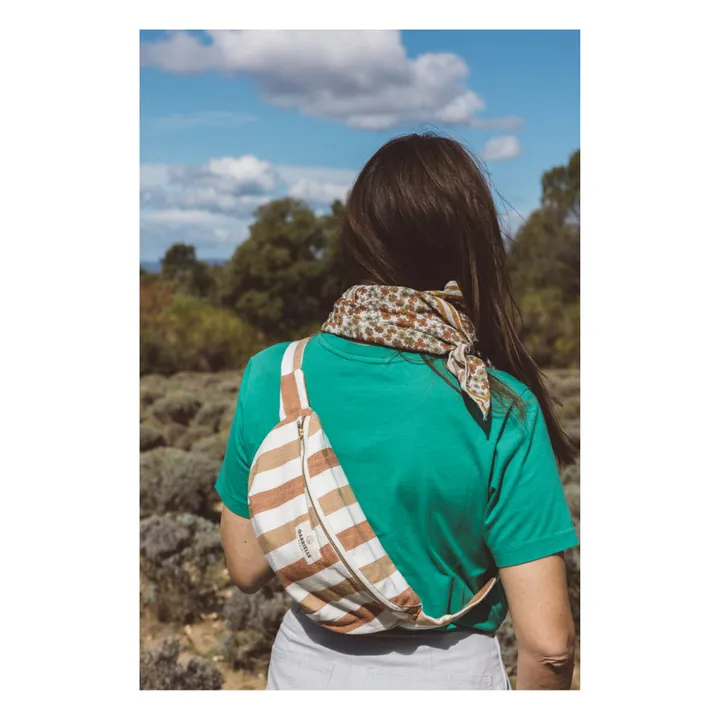 Striped bumbag | Brick red- Product image n°1