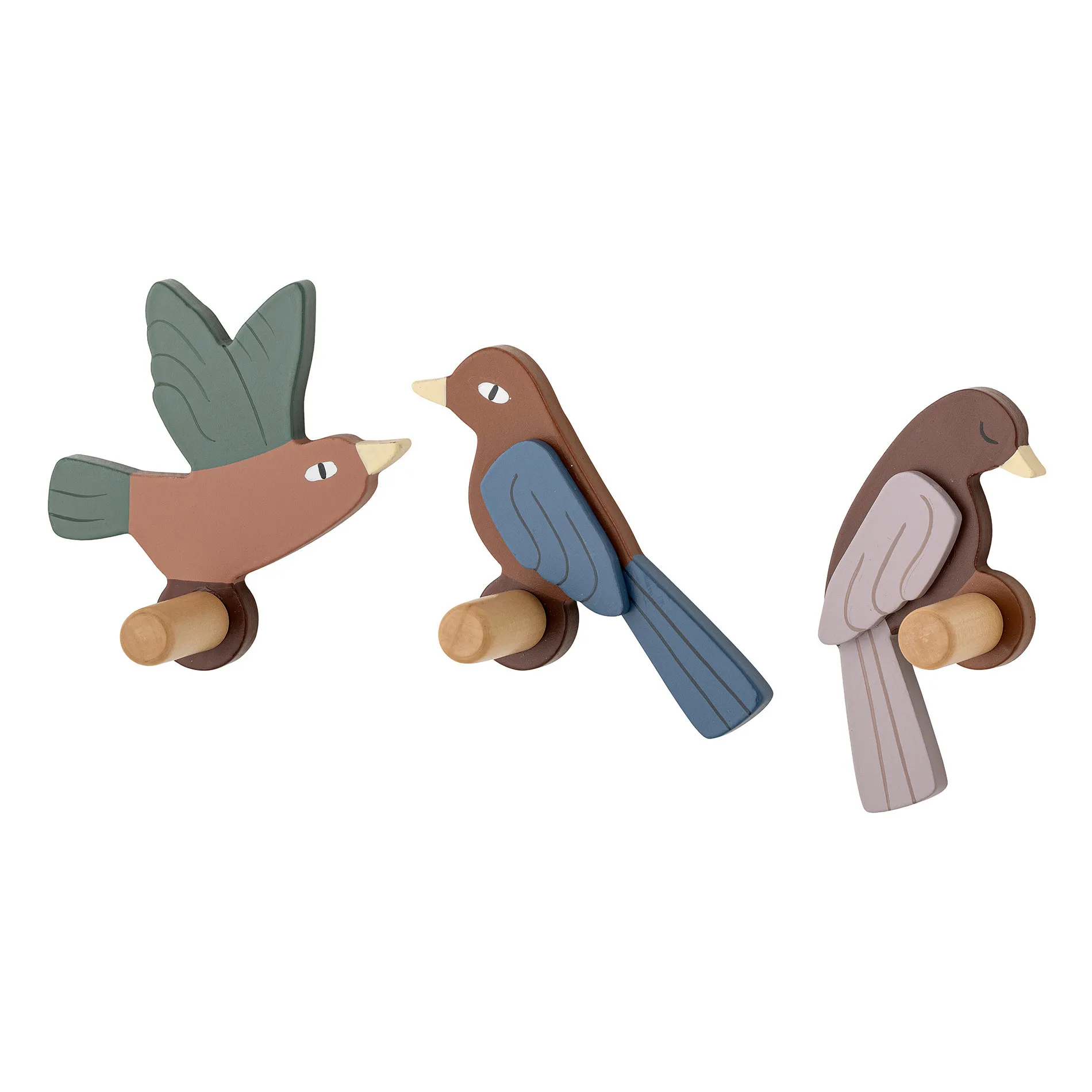 Bloomingville Mini Brown Lewi Coat Hooks - Set Of 3