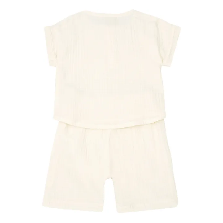 Pyjama aus Bio-Baumwollgaze Top + Shorts | Seidenfarben- Produktbild Nr. 2