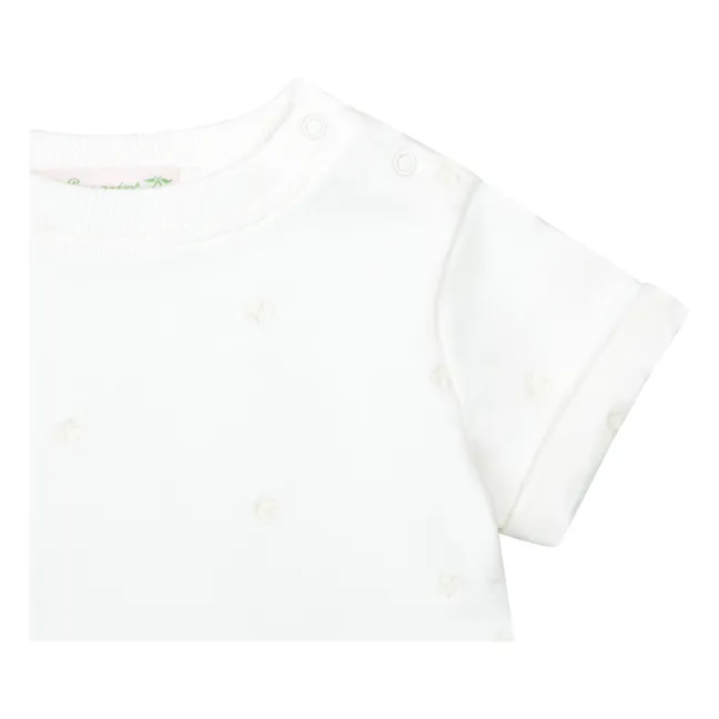 T-Shirt Molleton Brodé Cerises Clelie | Ecru