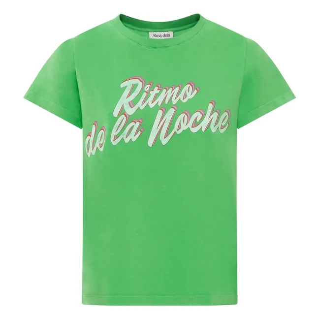 T-Shirt Classic Bedruckt Ritmo de la Noche Bio-Baumwolle | Grassgrün