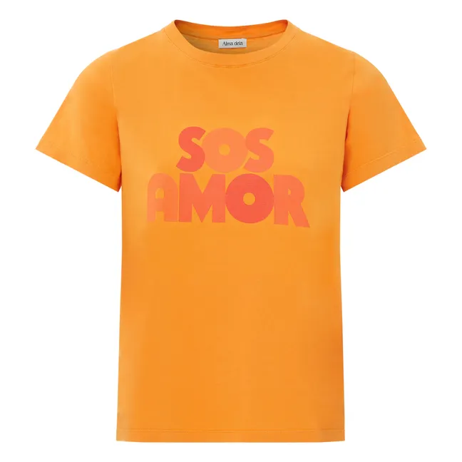 T-shirt Boxy Stampata SOS AMOR in Cotone Organico | Albiccocca