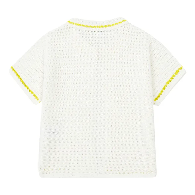 Claro Crochet and Bead Cardigan | White