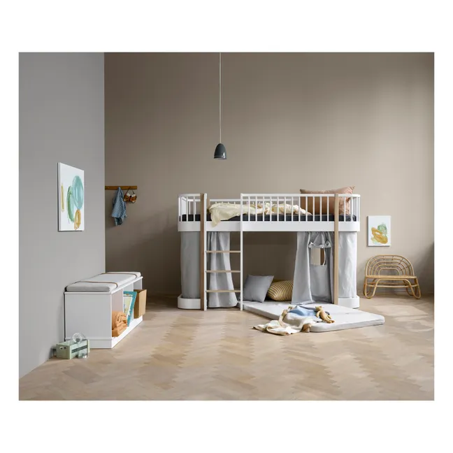 Rideau cabane pour lit mezzanine mi-haut/lit superposé Wood Original 138 cm | Gris