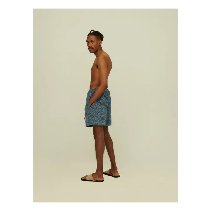 Pantalón corto de rizo ondulado | Azul- Imagen del producto n°2