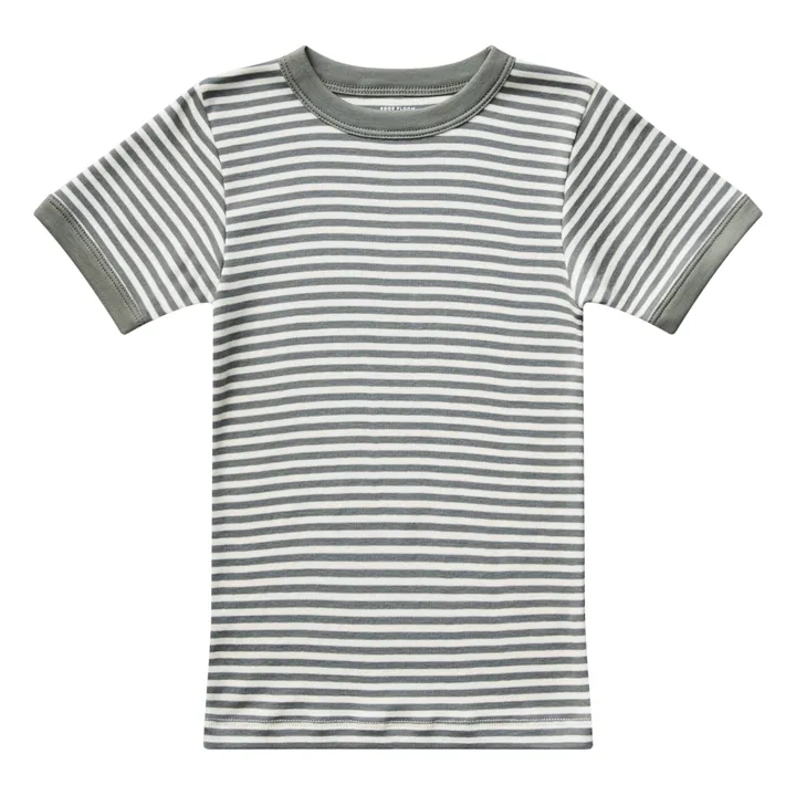 T-Shirt Coton Pima Bio Rayé Gym | Ecru- Image produit n°1