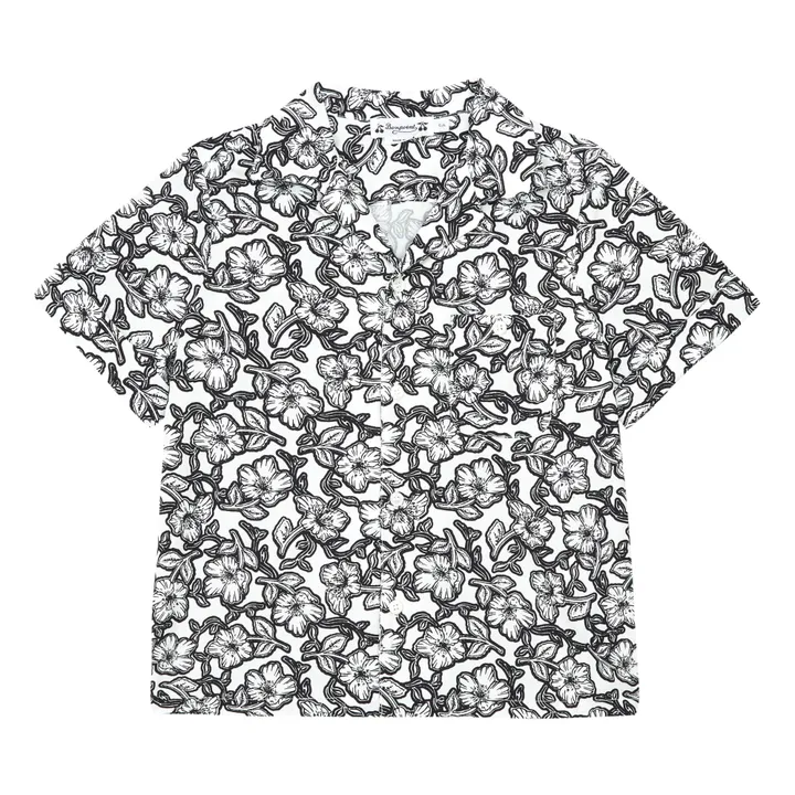 kurzärmeliges Hemd Blumenmuster Steve | Schwarz- Produktbild Nr. 0