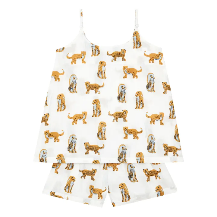 Pyjama Chemise + Short Jaguar | Jaune- Image produit n°0