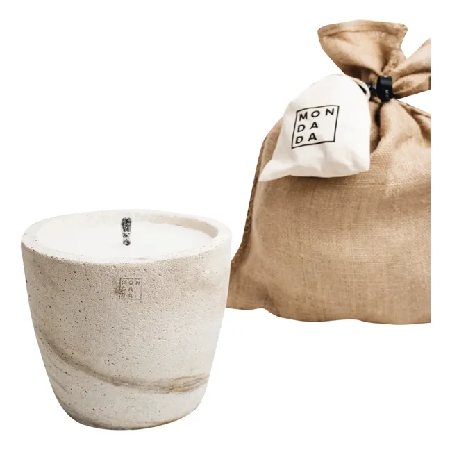 Neutral scented outdoor candle - L | Blanc/Écru