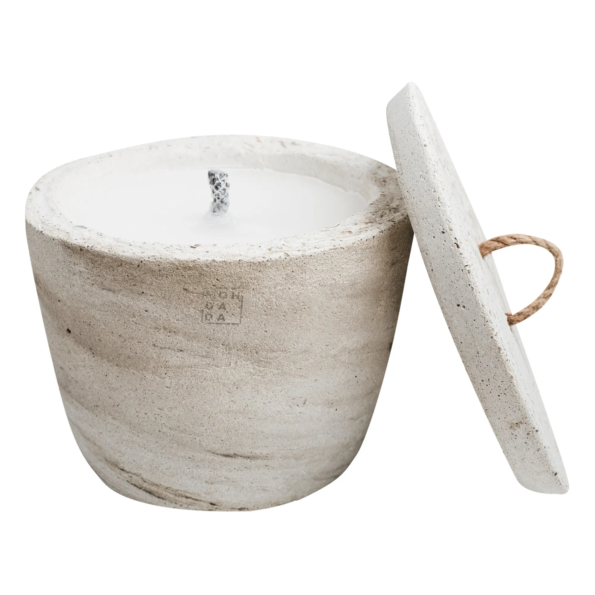 Outdoor candle with neutral scent lid | Blanc/Écru- Product image n°3
