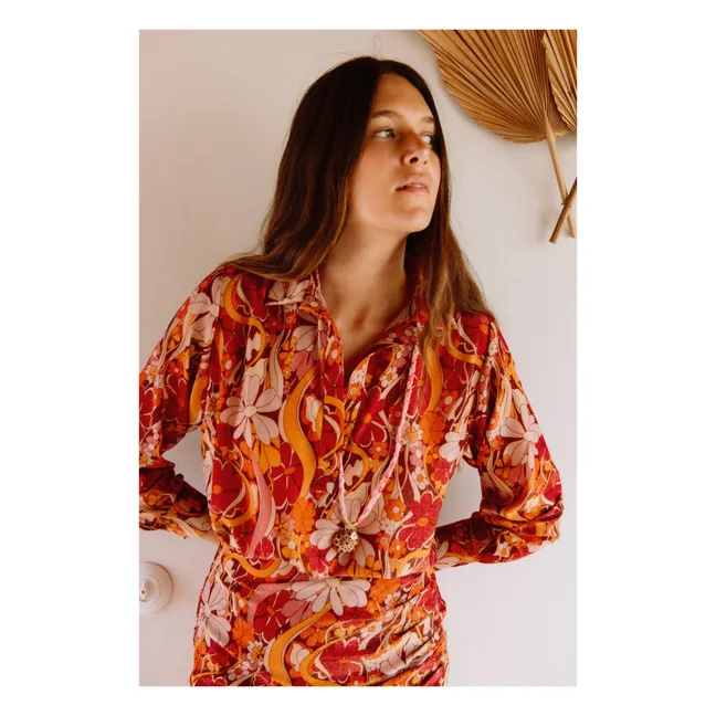 Blouse Costes Métallisée | Brique