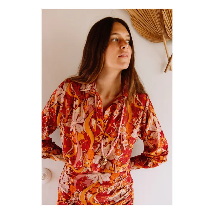 Blouse Costes Métallisée | Brique- Image produit n°1