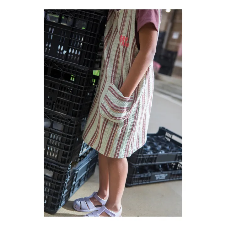 Vestido de rayas de algodón orgánico | Salvia- Imagen del producto n°3