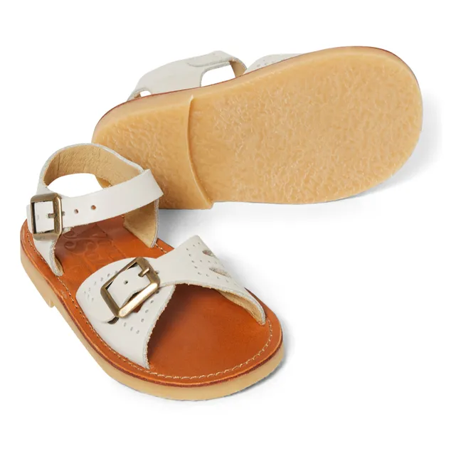 Pearl Leather Sandals | Cream