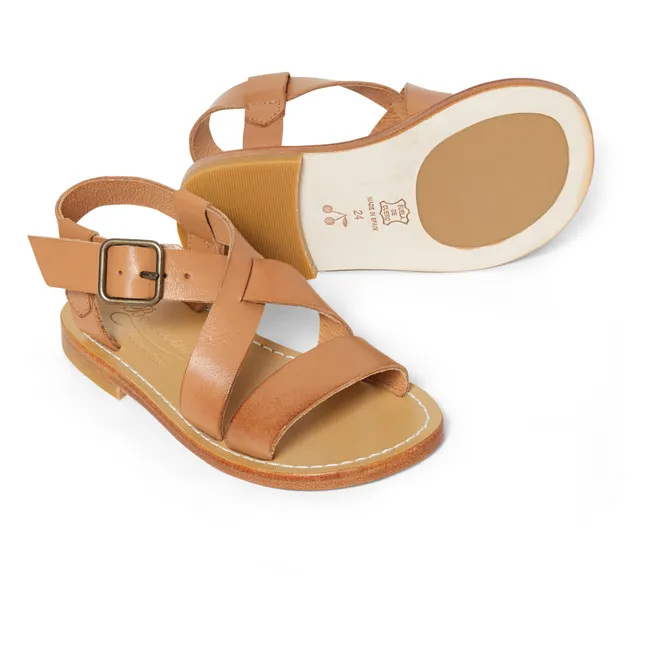Caina Leather Sandals | Camel