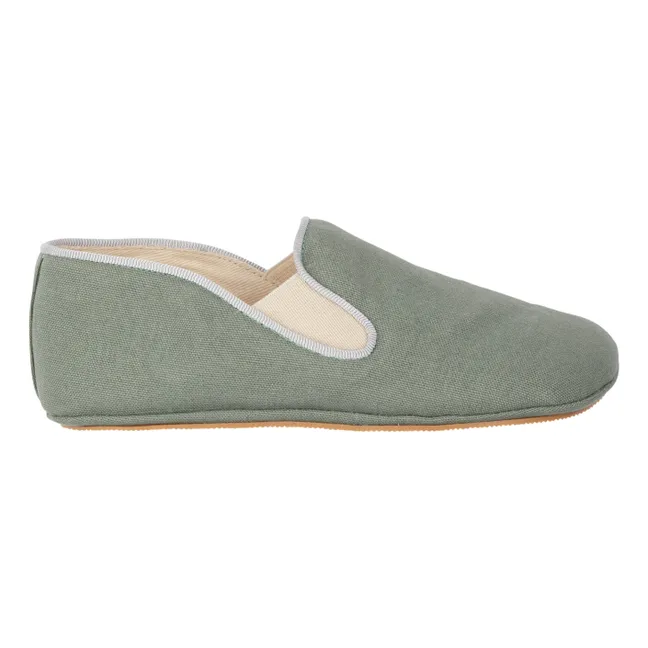 Noa Cotton Slippers | Pale green
