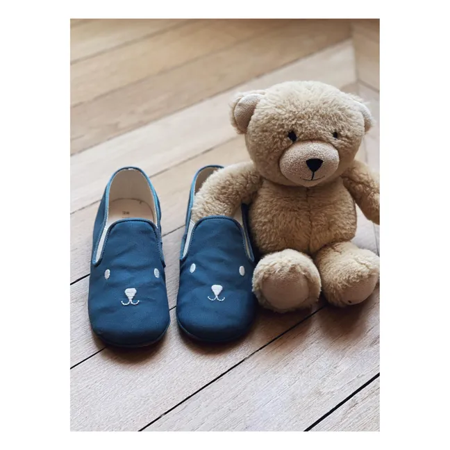 Noa Bear Slippers | Blue