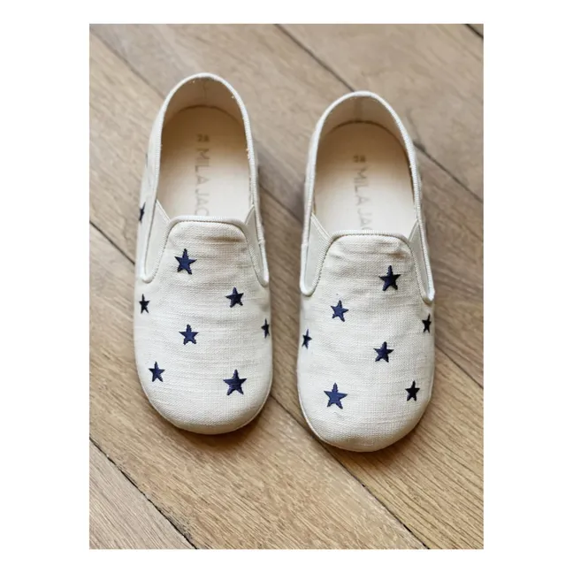Noa Stars Cotton Slippers | Ecru