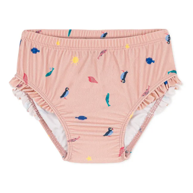 Recycled Material Printed Bathing Panties | Pink