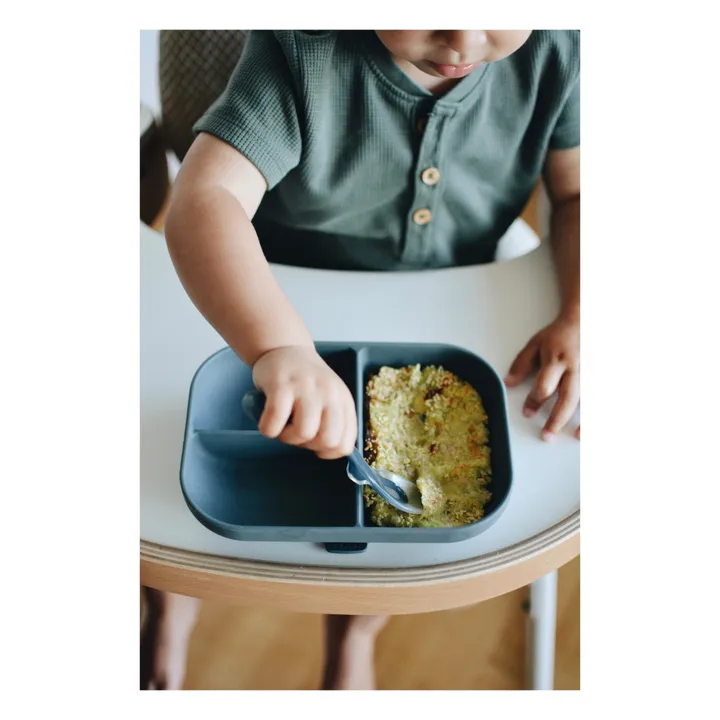 Plato con compartimentos de silicona | Gris Antracita- Imagen del producto n°1