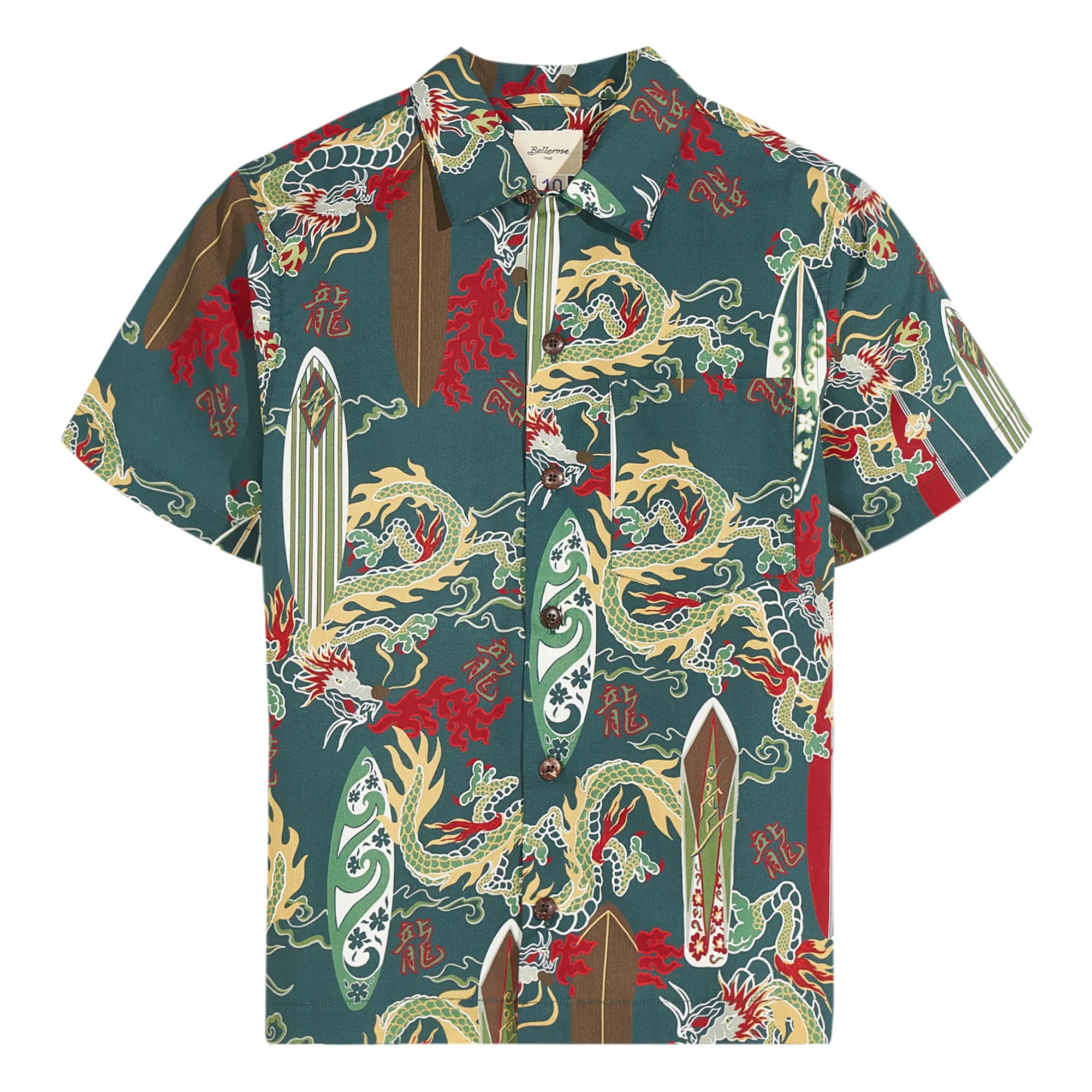 Bellerose Dark Green Arno Short-Sleeved Shirt
