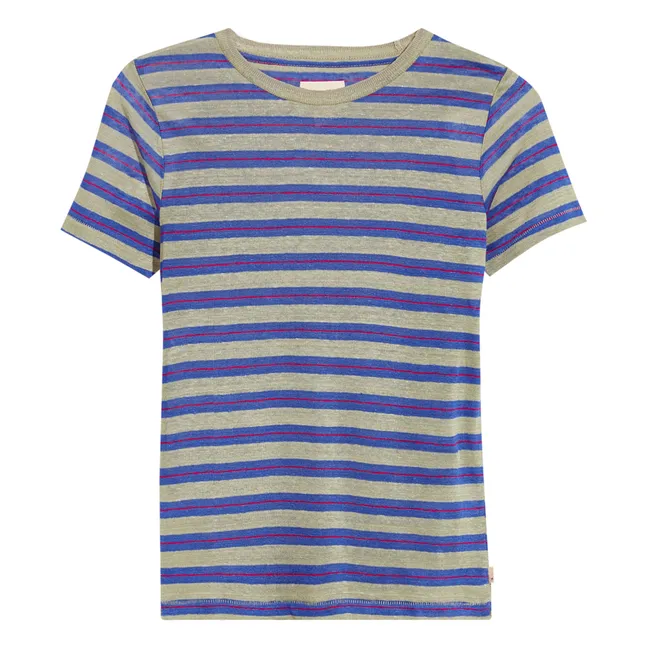 T-shirt Mogo in Lino | Blu  indaco