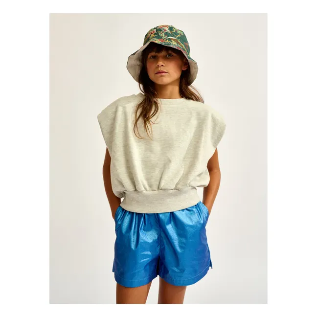 Ärmelloses Sweatshirt fein | Grau Meliert