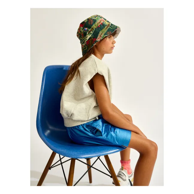 Ärmelloses Sweatshirt fein | Grau Meliert