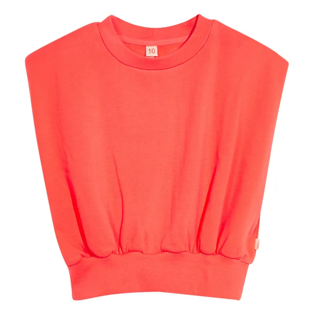Fine Sleeveless Sweatshirt | Red
